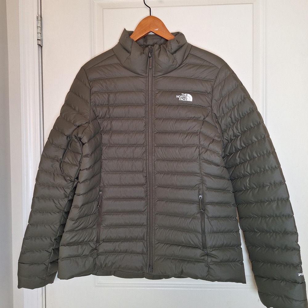 North Face Women's 700 Down Filled Puffer Quilted Light Green Jacket Size Large